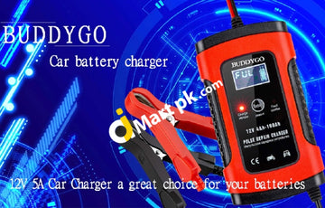 Buddygo Fully Automatic Car Battery Charger 5A 12V Quick Smart & Maintainer For Automotive